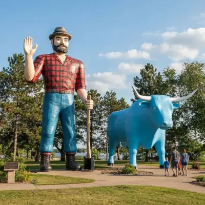 Paul Bunyan and Babe Statues in Bemidji